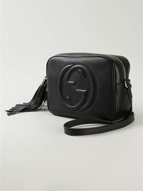 black gucci cross body purse|black leather gucci crossbody bag.